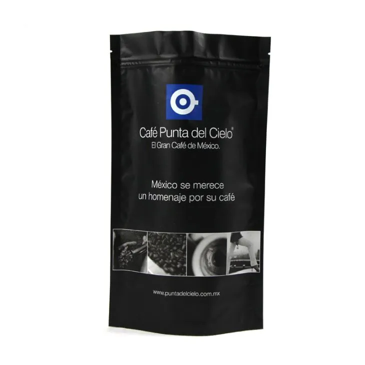 एल्यूमीनियम पन्नी स्टैंड अप कॉफी जिपर थैली