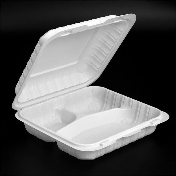 8x8 इंच पर्यावरण के अनुकूल biodegradable Clamshell दूर ले लो खाद्य बॉक्स Hinged टोगो शामिल हैं