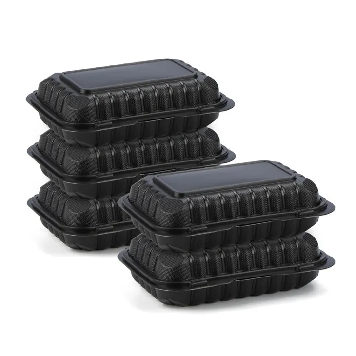 ब्लैक सिंगल कम्पार्टमेंट टेकआउट कंटेनर