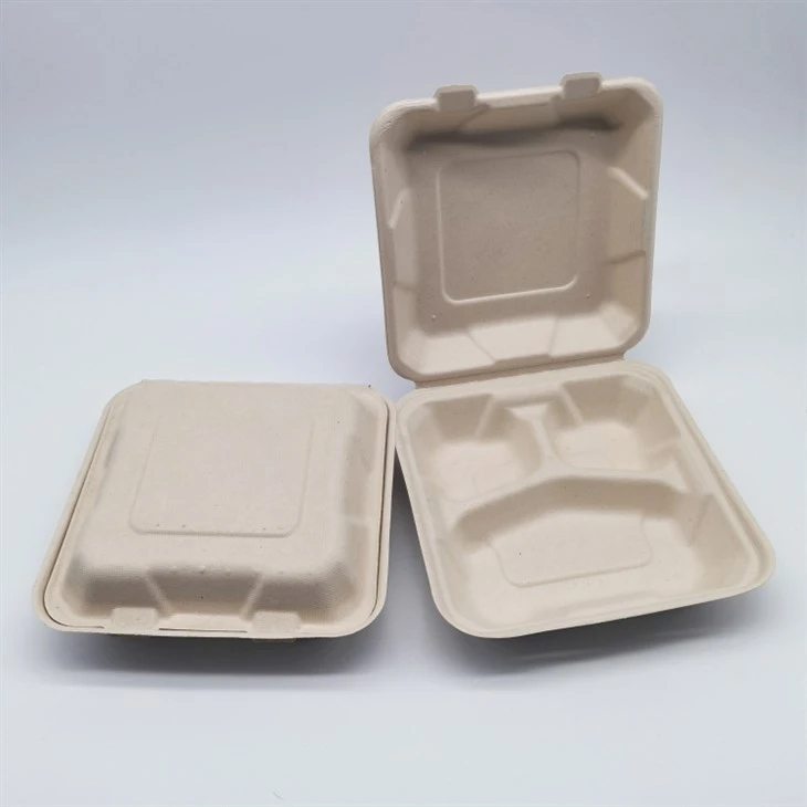गन्ना खोई खाद्य कंटेनर 9''x9''