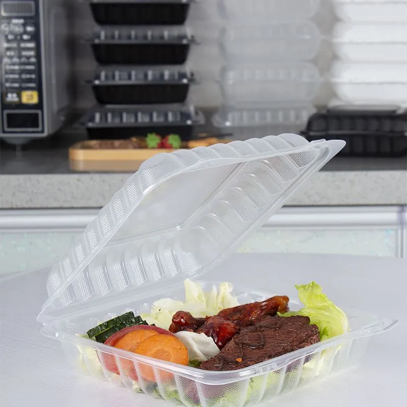 ढक्कन के साथ स्पष्ट प्लास्टिक कंटेनर