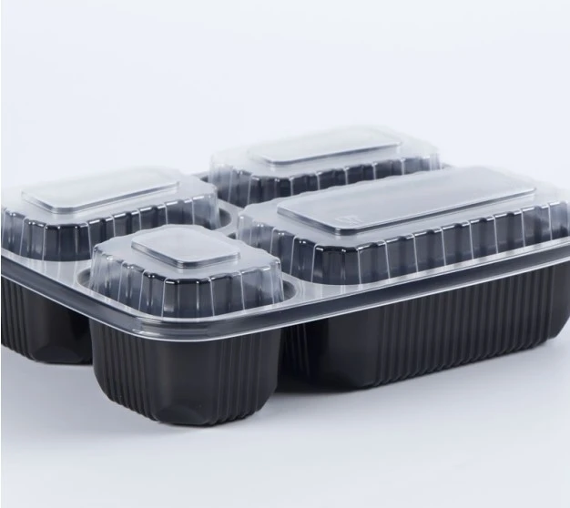 plastic 4 compartment take away container